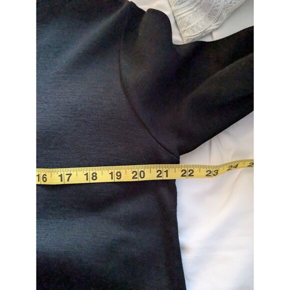 Vtg Liz Claiborne Wool Dress Women's L 90s A-line Black Beaded Chic Swing Y2K - Picture 16 of 16